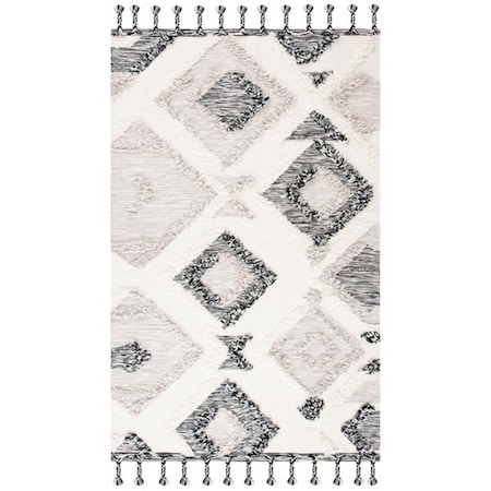 Safavieh 5 x 8 ft. Kenya 960F Tassel Hand Loomed Rectangle Area Rug Grey & Black KNY960F-5